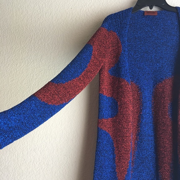 Missoni blue metallic yarn open front cardigan - Picture 4 of 6